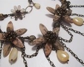 Desert Bloom: Tiger Feldspar Jasper & Yellow Jade necklace set