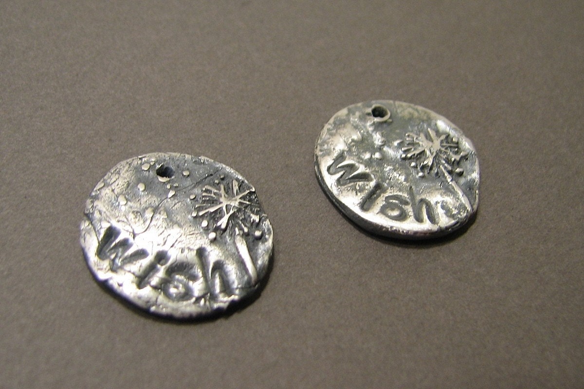 Wish 16mm dandelion charm in Fine Silver LIMITED EDITION