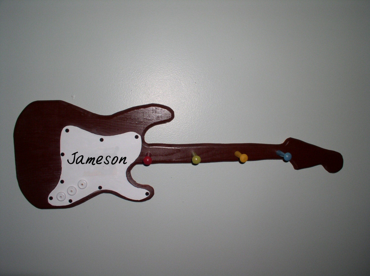 Items similar to Wooden Guitar coat rack\/pegboard on Etsy