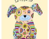 Puppy & Me Personalized Print, child print, print for childs room, puppy, dog, whimsical
