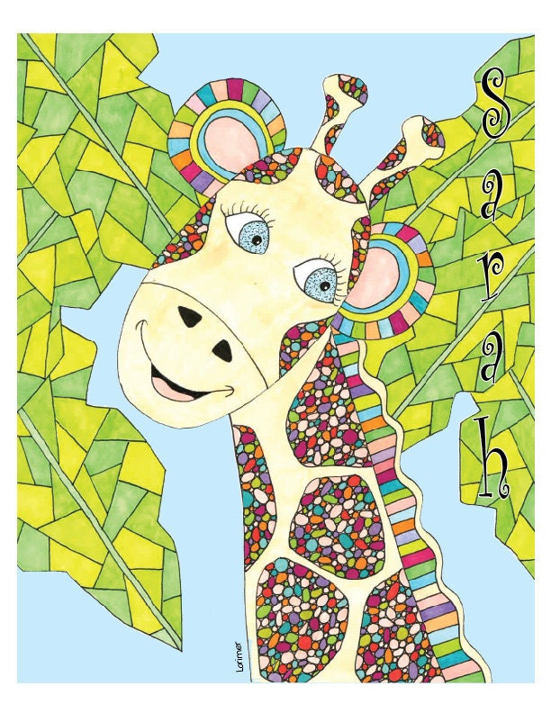 Giraffe Children's Art Print, animal print, baby gift, toddler gift