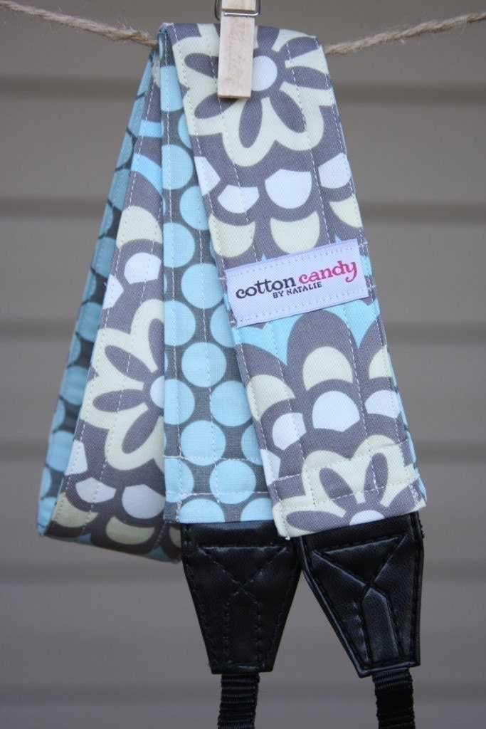 Blue Dot Blue Reversible Camera Strap