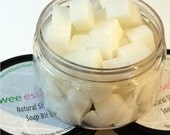 Large Jar of Soap Bit Wipe Solution Cubes - Choose your scent - Dyed or Undyed - 70 pieces in a resealable container