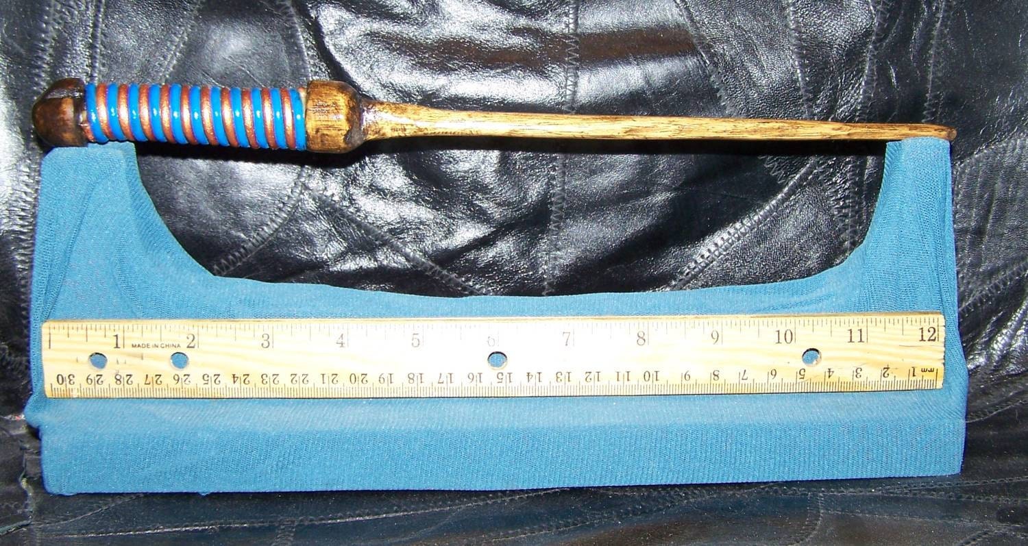 Custom Wrapped House Wand- Ravenclaw Blue and Bronze 12 1/2 in. (ish)