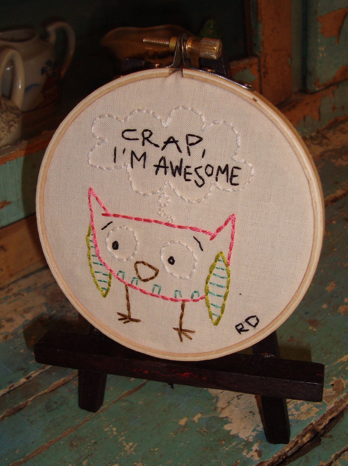 Crap Im Awesome-Needlepoint Hoop