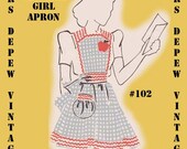 Vintage Sewing Pattern 1940's Ladies' Apron Gingham Girl 102 -INSTANT DOWNLOAD-