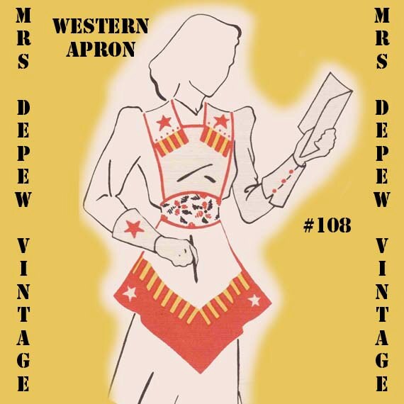 vintage sewing pattern 1940u002639s ladiesu002639 apron western by mrsdepew western sewing patterns 570x570 il 570xN.333489180 Western Sewing Patterns