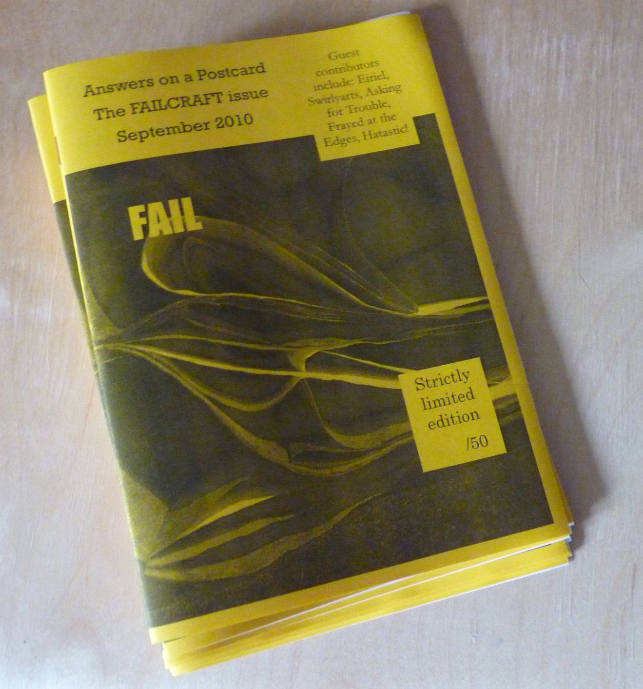 HALF PRICE SALE Failcraft - Issue 9 of Answers on a Postcard zine