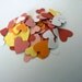Mixed orange yellow white red pink heart confetti (set of 100)