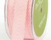Pink Chevron Striped Twill Ribbon - 3 yd bundle