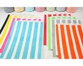 YOUR COLOR CHOICE Middy Bitty, Medium Size Vertical Striped Paper Treat Bags - Qty 20