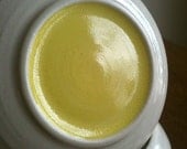 French Butter Keeper, MADE to ORDER, Single Stick of Butter, White with Big Happy Yellow Dot, Butter Bulb (TM)