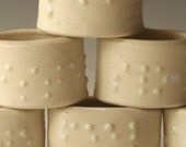 Napkin rings, set of 6, raised Braille text, white