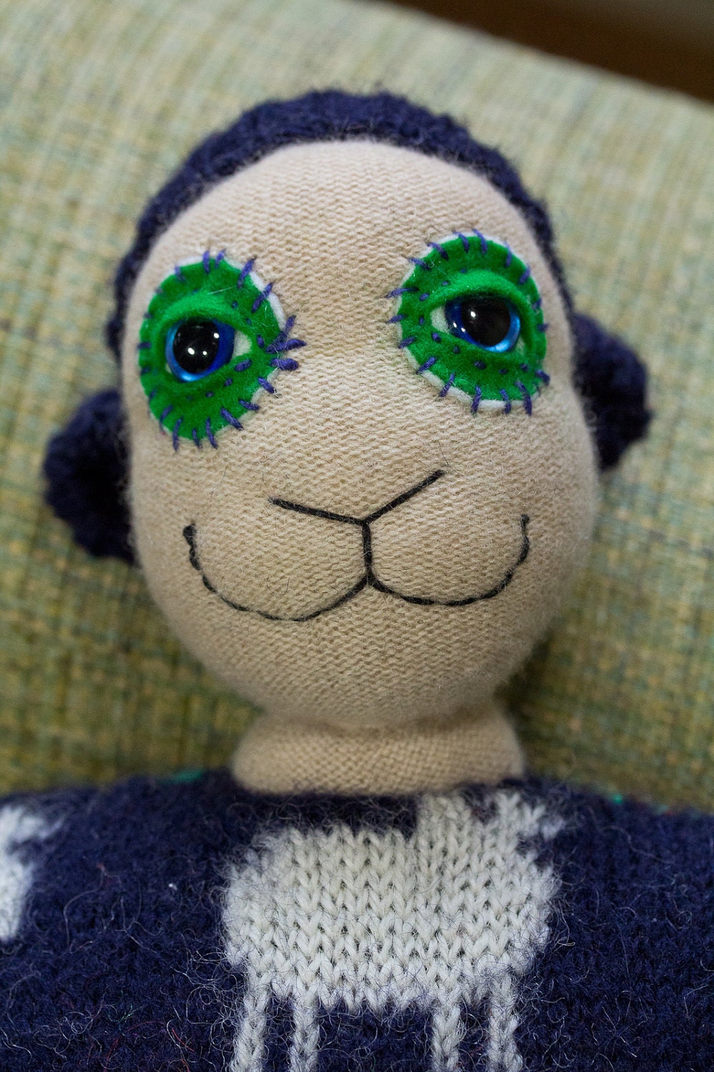 Leister MacGregor, a bear gnome in sheep's pajamas of vintage wool