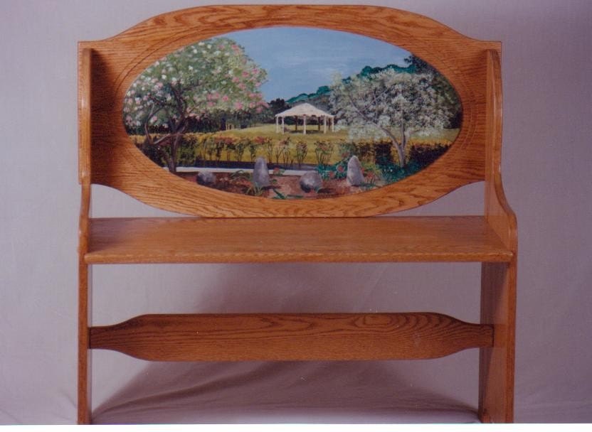 Custom designed solid oak bench