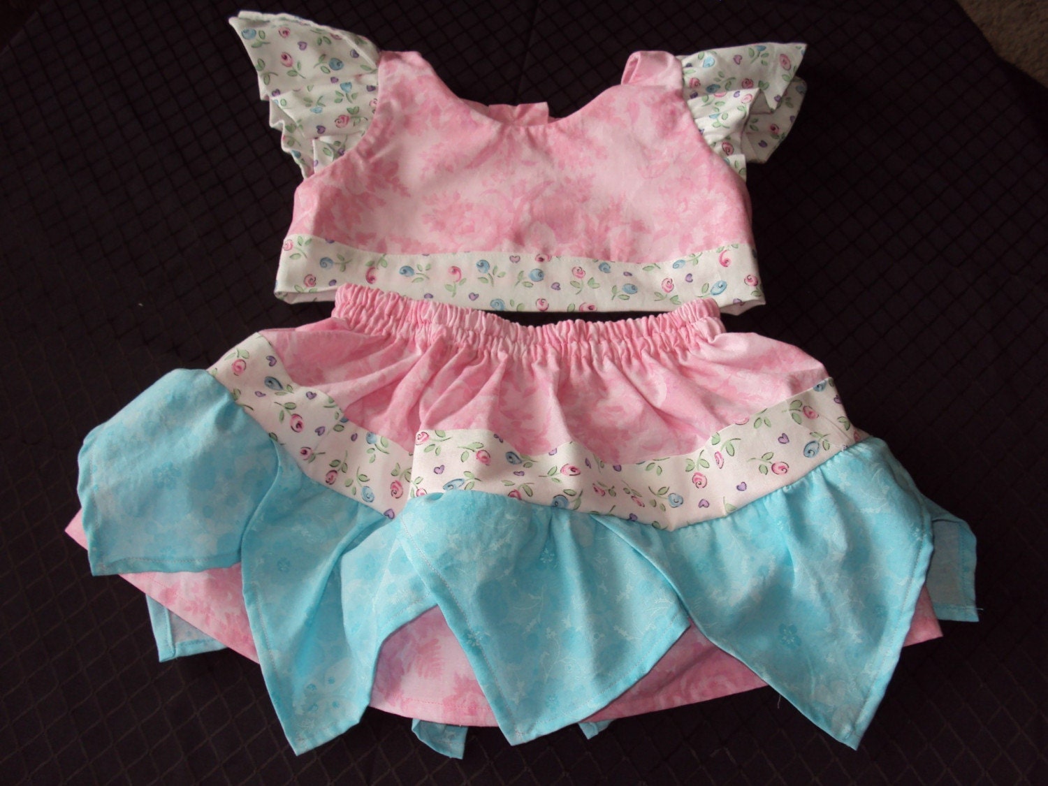 Tulip skirt and midriff top size 2  OOAK  tropical vacation--handmade designer sun dress--Easter Dress