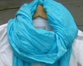 scarf crinkle cotton long fringe blue for women free shipping - betsybdesign