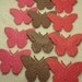 12 Piece Set of Very Lovely Brown/Red Embossed Paper Butterfly Scrapbook Embellishments