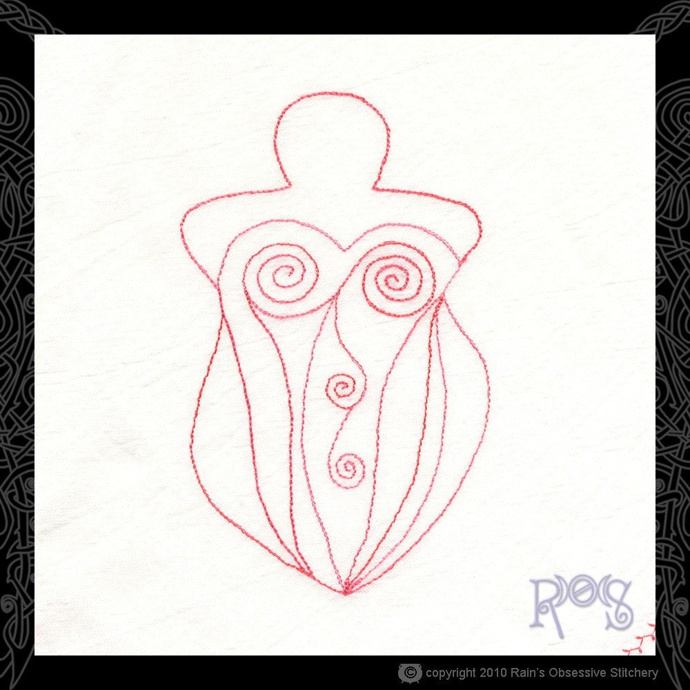 Fire Goddess Embroidered Flour Sack Towel