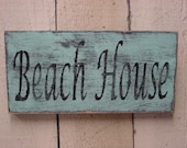 BEACH HOUSE SIGN / large turquoise vesion / shabby beach cottage chic / beach house decor / rustic beach decor