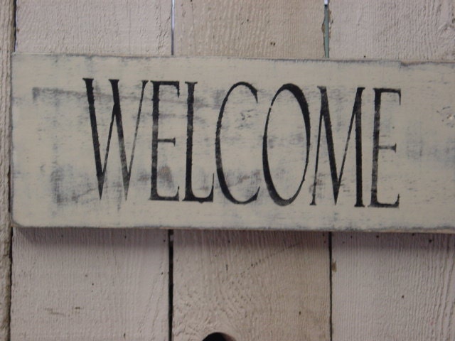 SHABBY COTTAGE WELCOME sign  housewarming gift / shabby cottage chic welcome sign