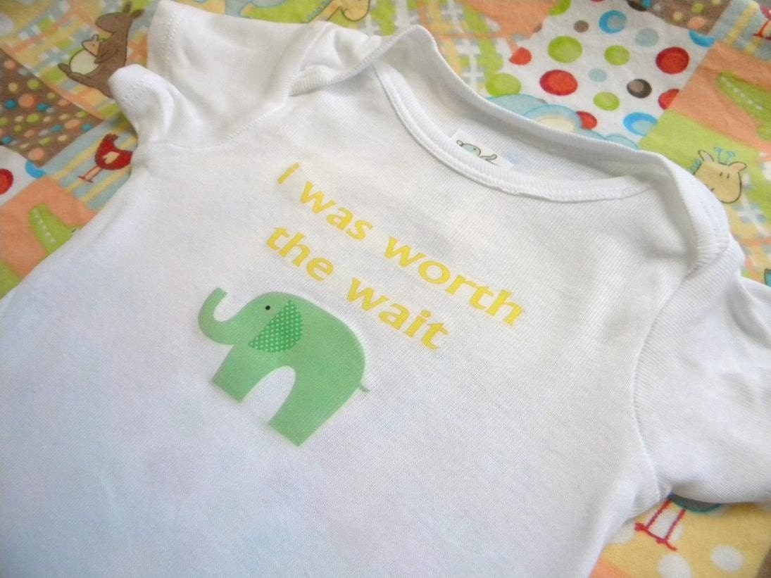 Worth The Wait Onesie ANY COLOR FONT