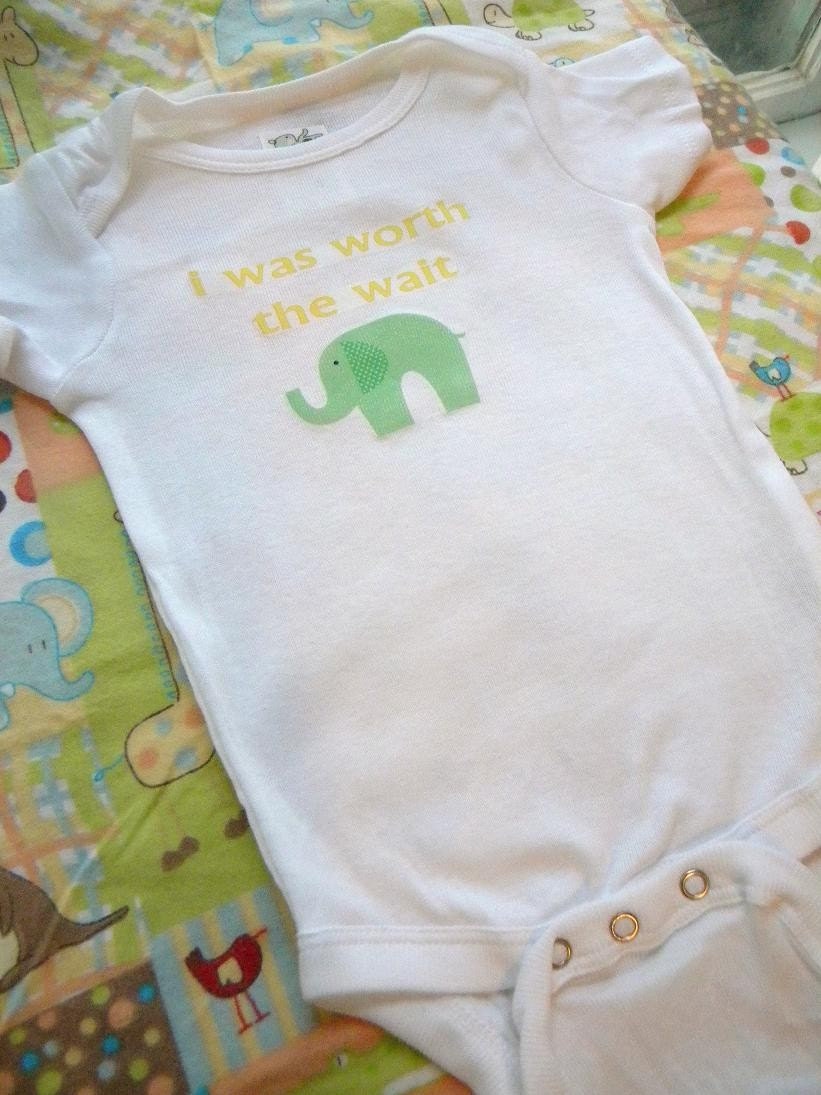 Worth The Wait Onesie ANY COLOR FONT