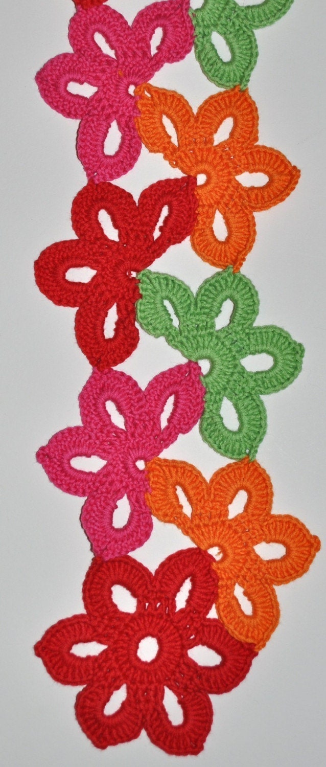 Floral Fiesta Scarf Crochet Pattern/Ebook PDF
