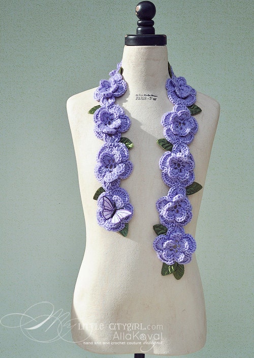 Butterfly Memories Crocheted Scarf, Headband & Beyond Pattern/Ebook PDF Sizes Kids to Adult