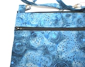 Cross Body Hipster Kindle Case Kindle Cover Ereader Cover Purse with Adjustable Strap - Blue Batik