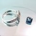7x7mm London Blue Topaz 1.98 carats set in 14K white gold and diamond ring .60 carats C77 0285