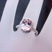 2.69 Carat 10 X 8mm. Natural Pink Morganite set in a 14k White gold ring with diamonds (.30ct) Ring 0818