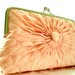 Pink Peach Chiffon Button Clutch - Size Large - MADE TO ORDER