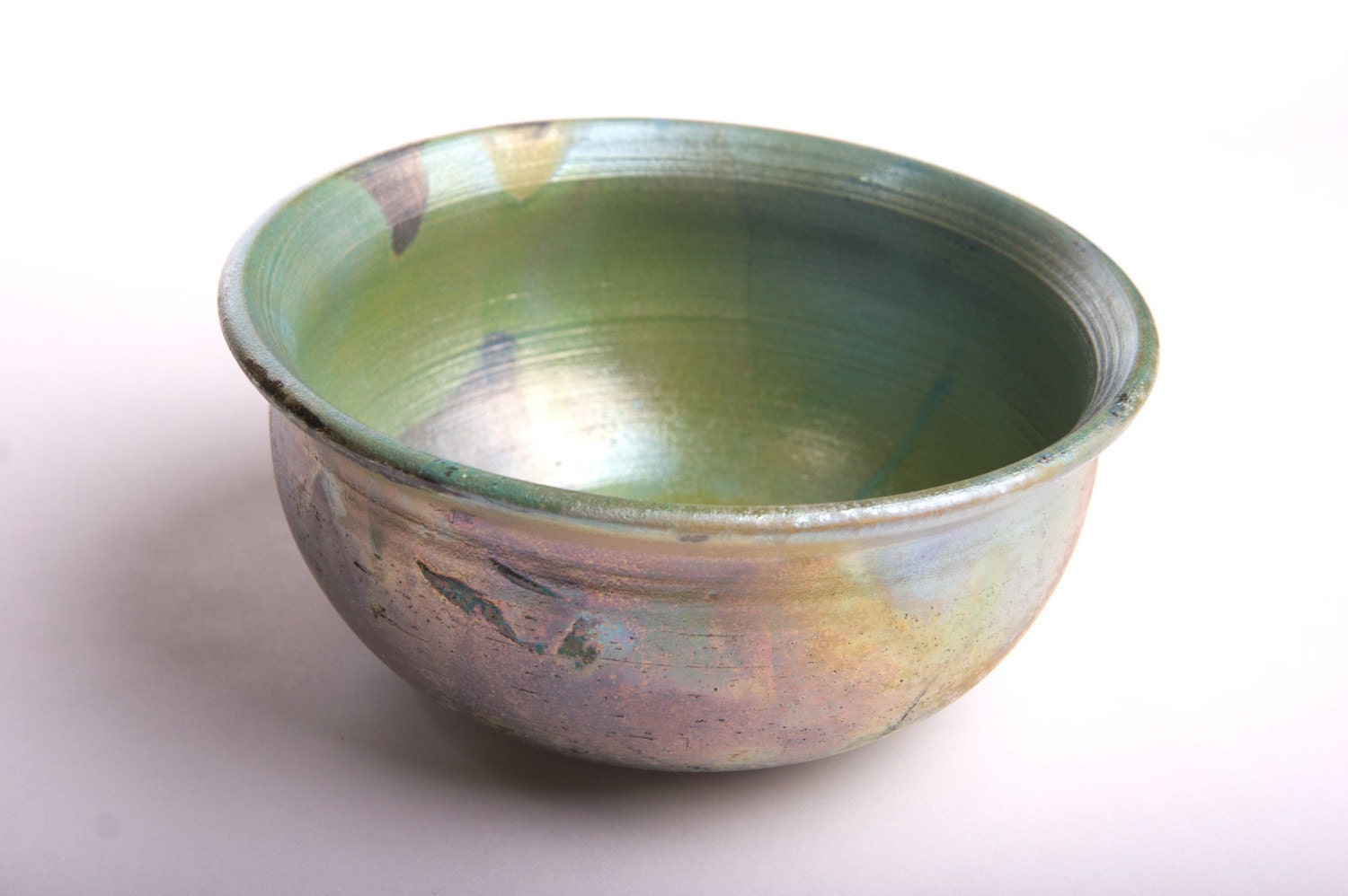 Metallic Raku Bowl Wheel-thrown Pottery