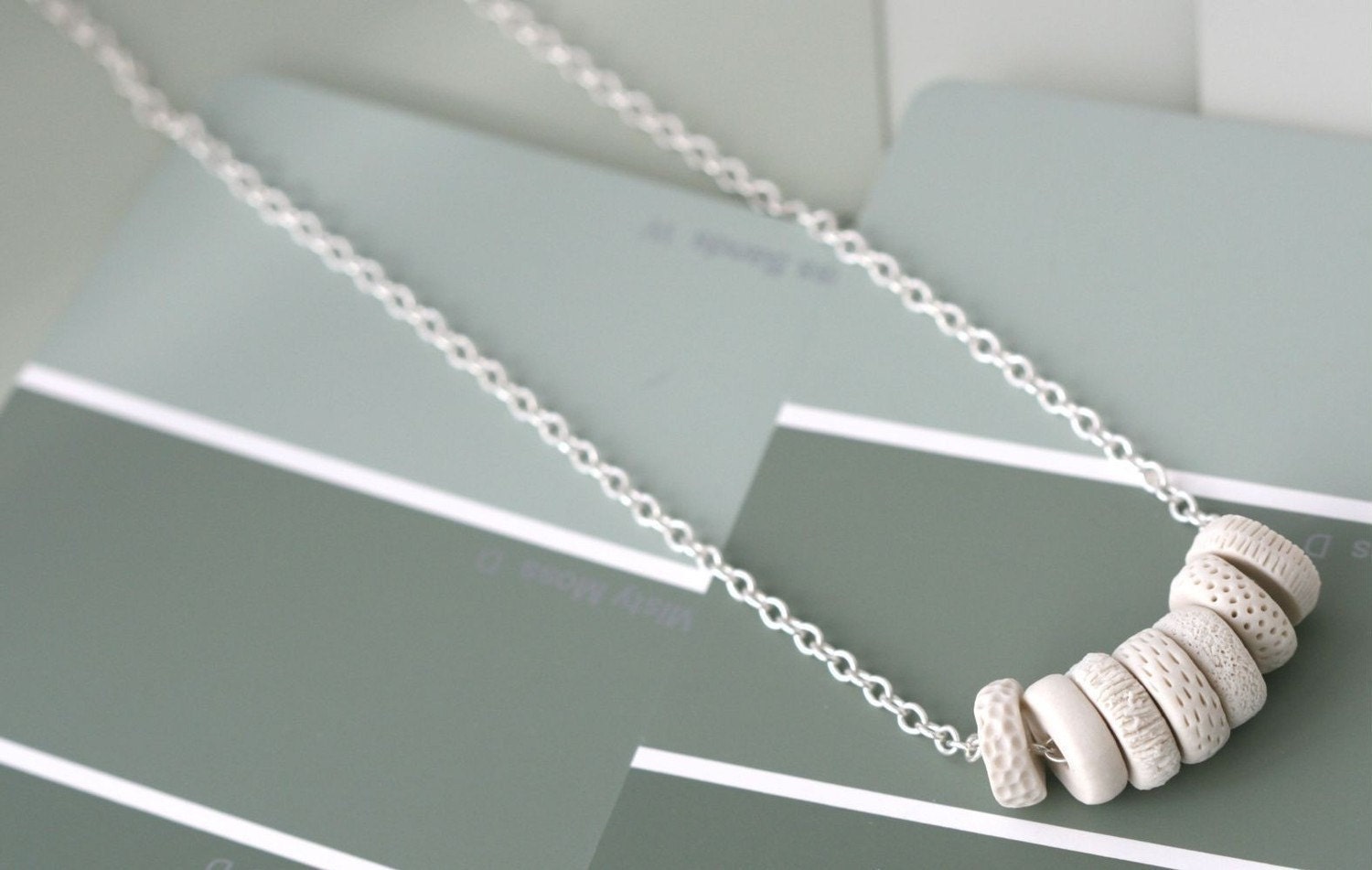 Loop Necklace - Porcelain and Sterling Silver