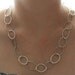 Irregular Link Chain - Embossed Sterling Silver Necklace