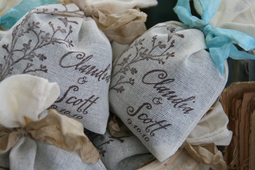 WEDDING FAVOR -  Bridal Shower Favor - Lavender or Tea filled sachet - French, Rustic, Wonderland, Woodland, Beach, Vintage