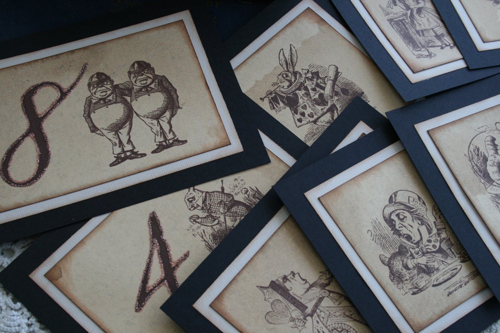 ALICE IN WONDERLAND Wedding - Table Numbers ---weddings, parties, events--- hand-made table decor.