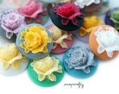 20pc deluxe set of 3D matte rose cameos 18mm, perfect for hairpins and rings