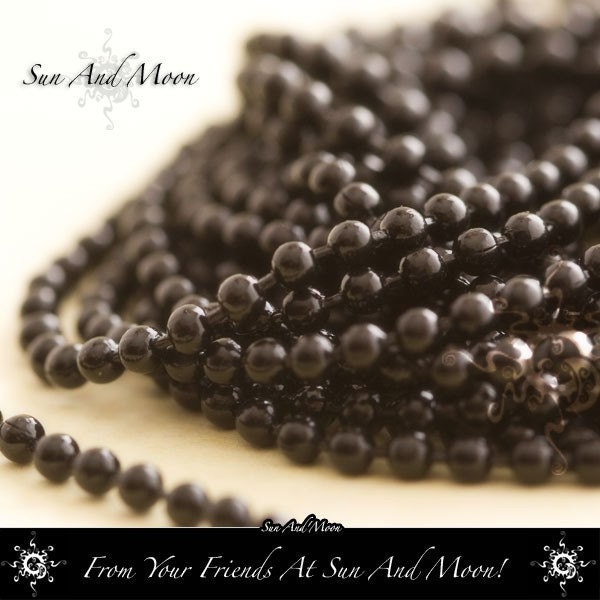 20 Black Colored Ball Chain Necklaces - Fits Sun And Moon and Aanraku Bails - High Quality - Perfect for Scrabble and Glass Tile Pendants