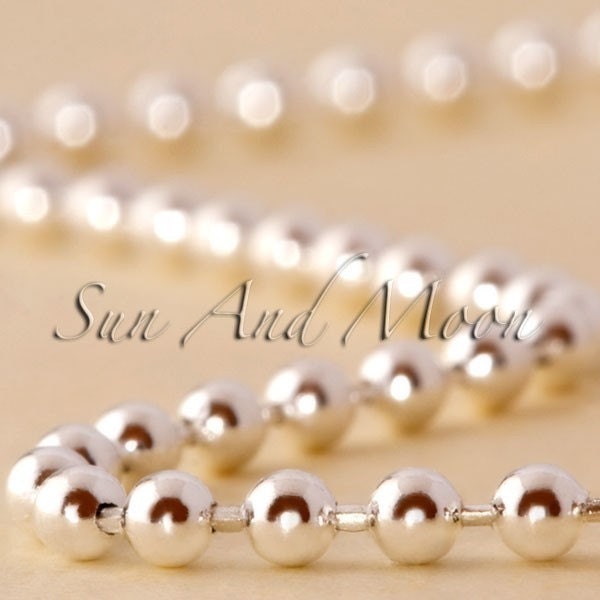 40 Shiny Silver Ball Chain Necklaces - BCN15