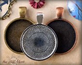 20 Pendant Blanks - 1 Inch Circle or Square Pendant Trays - Bezel Cabochon Settings in Vintage Finishes