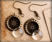 NEW - Mini Flattened Bottle Cap Earring Kit... Make 10 Pair of Earrings - The SuN And MoON Mini Cabochon Earrings - Mix and Match