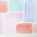 graphic watercolor in pink, blue, coral and green