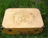 Made to Order Pentacle and Daylilies Wood Altar Box