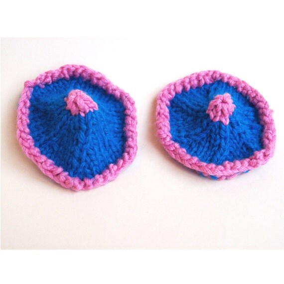 Nipple Mittens Pasties Blue and Pink by RoseHipsStudio on Etsy