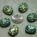 Vintage Teal with Gold Swirls Lucite Barrel Beads (6)
