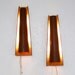 Vintage Danish Mid Century Modern Lighting Wall Sconce pair Teak bentwood Madmen