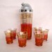 Vintage Pink Cocktail Shaker and Glasses set Art Deco 1930s Gatsby