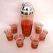 Vintage Pink Cocktail Shaker and Glasses set Art Deco 1930s Gatsby